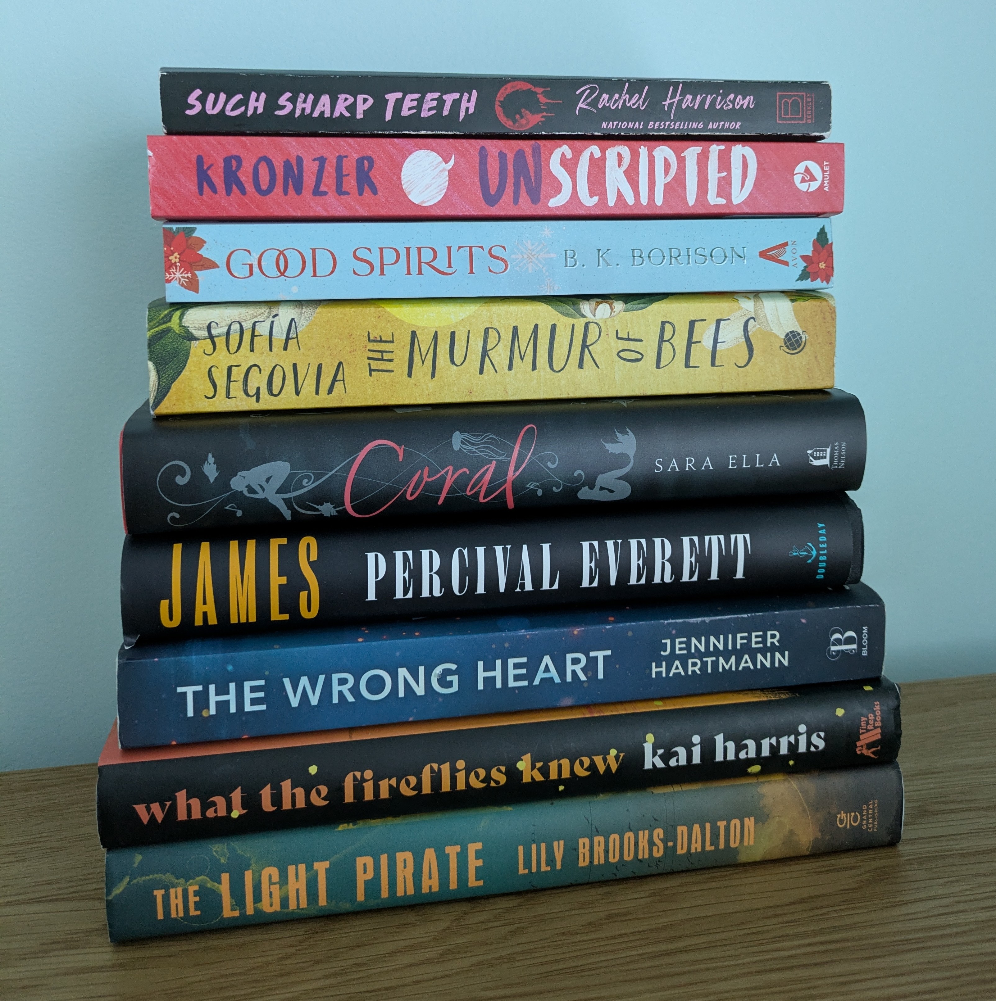 stack of books from book haul